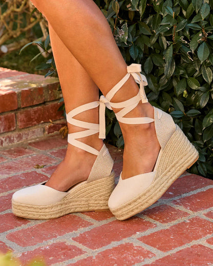 Jennifer Raffia Wedge Sandals