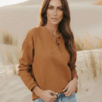Casual Long Sleeve Henley Top