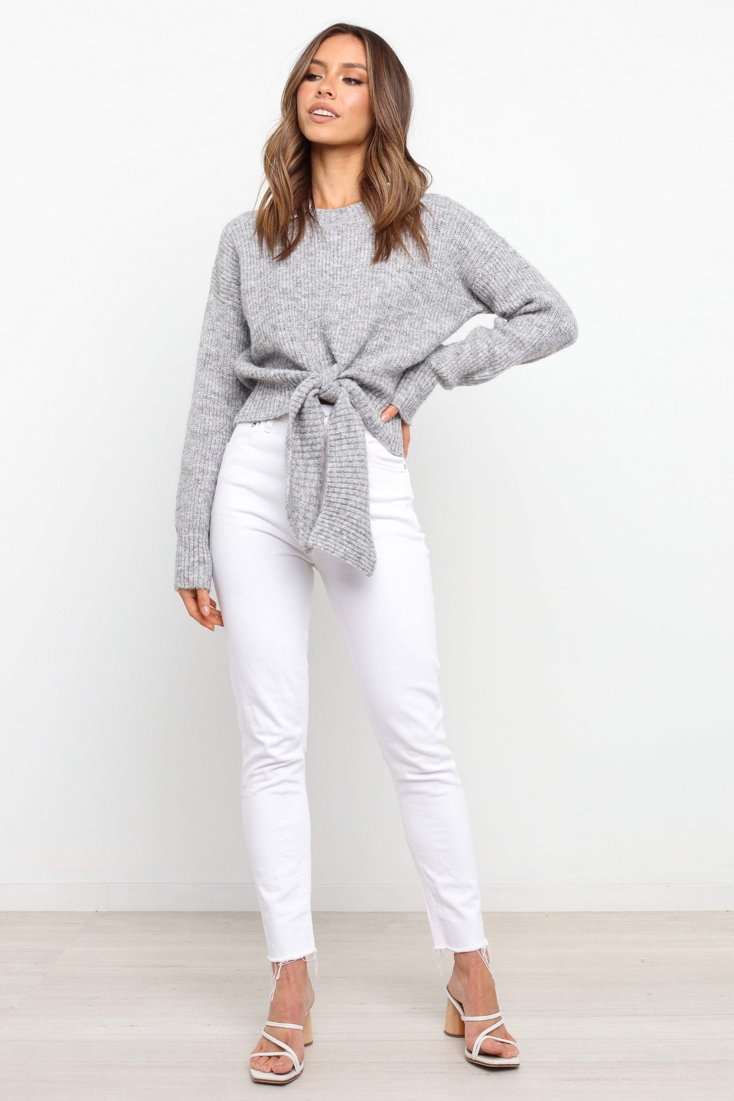 Captivate Knit Sweater Grey