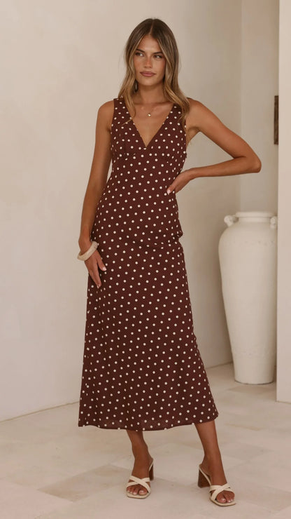 Sammie Maxi Dress Chocolate Nude Spot