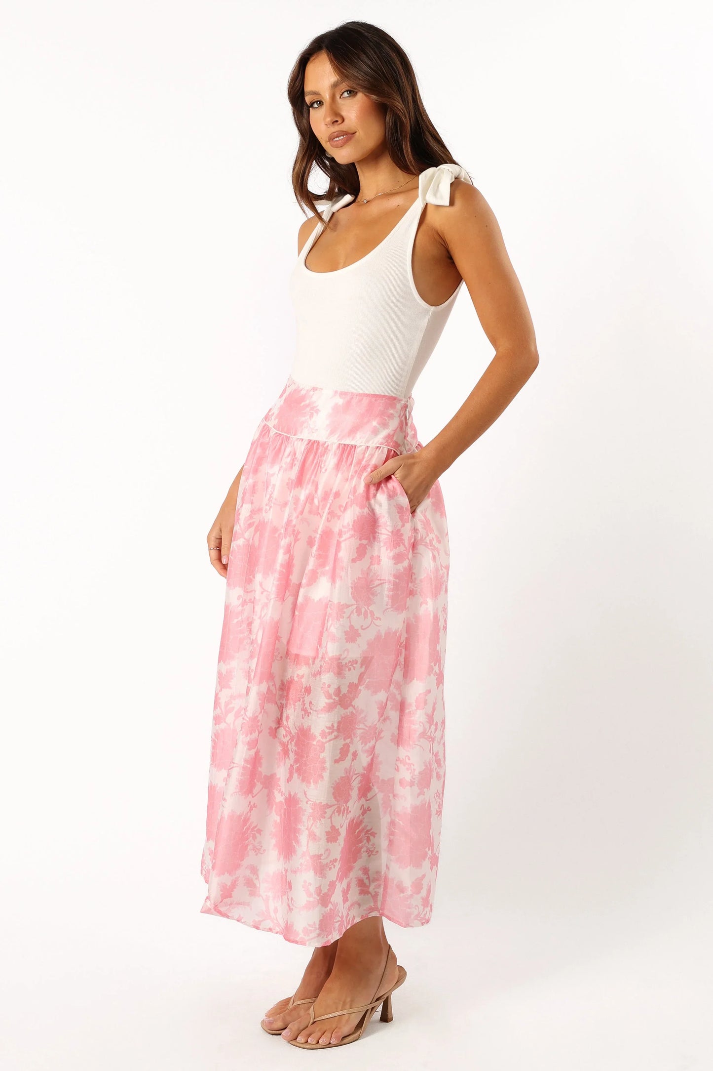 Miami Maxi Skirt Pink Floral