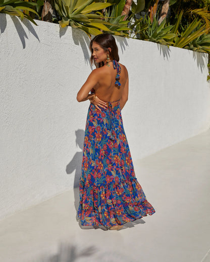 Tessa Adjustable Halter Maxi Dress