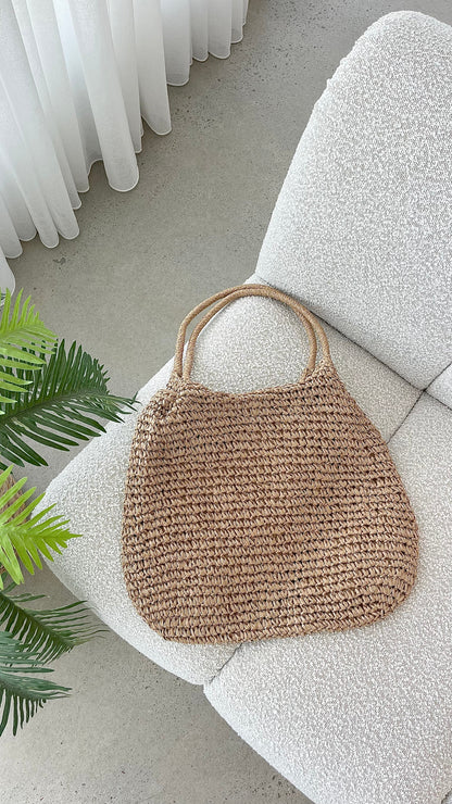 Solana Summer Tote Bag Tan Straw