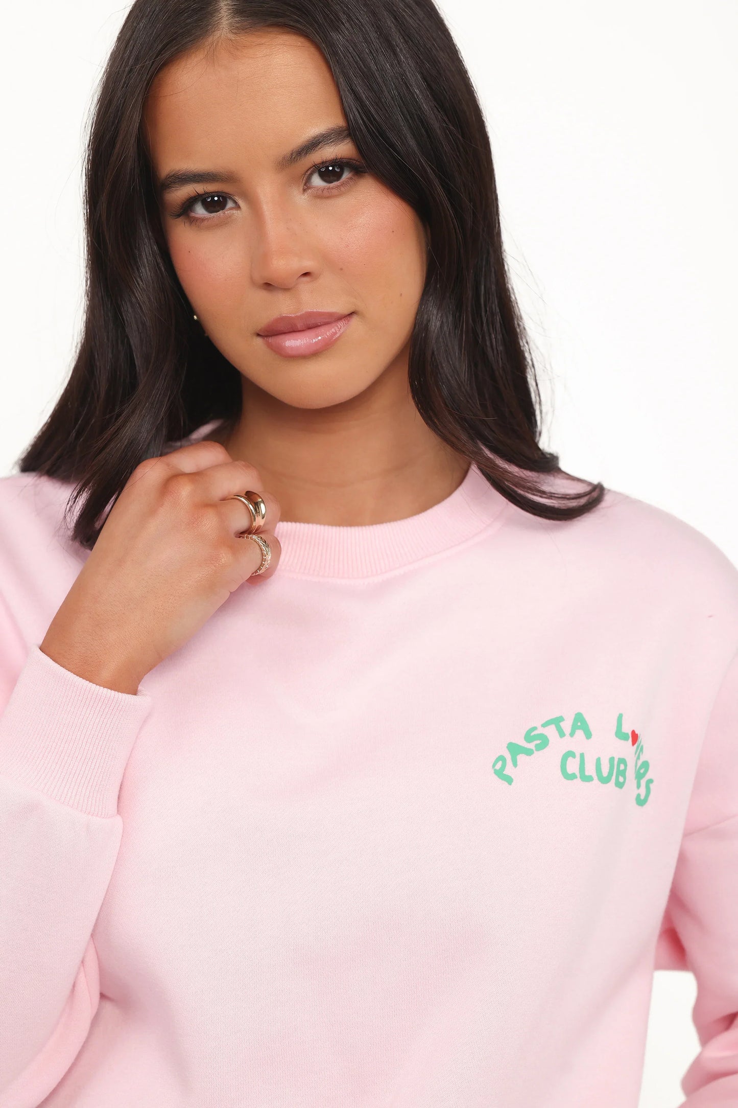 Pasta Lovers Club Graphic Sweater Pink