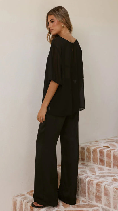 Davette Mesh T Shirt Black