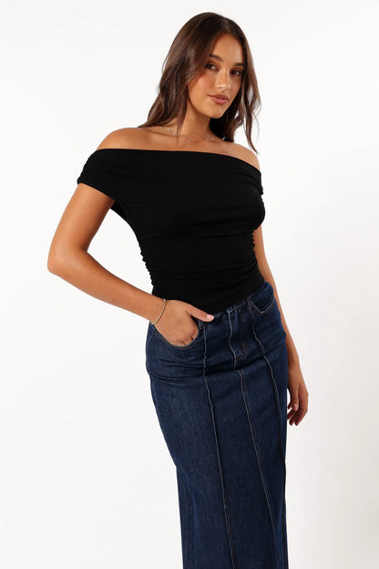 Lanna Off Shoulder Top Black