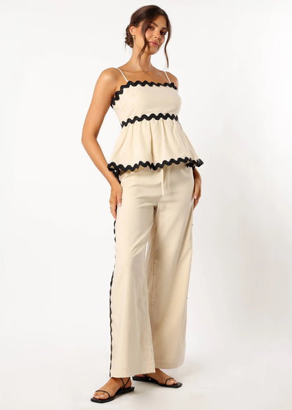 Mollymook Pants Cream Black