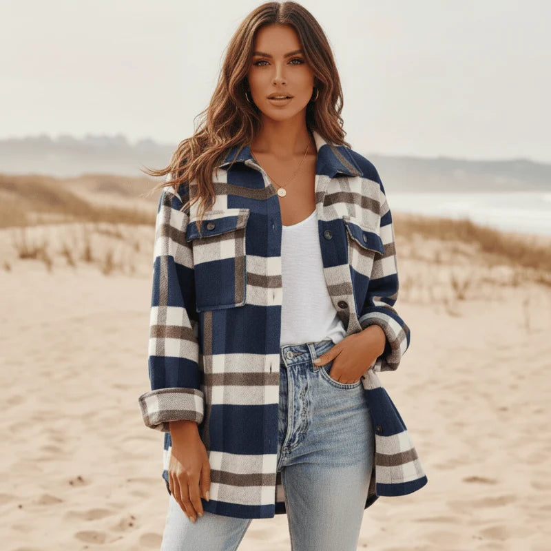 Bohemian Plaid Flannel Jacket