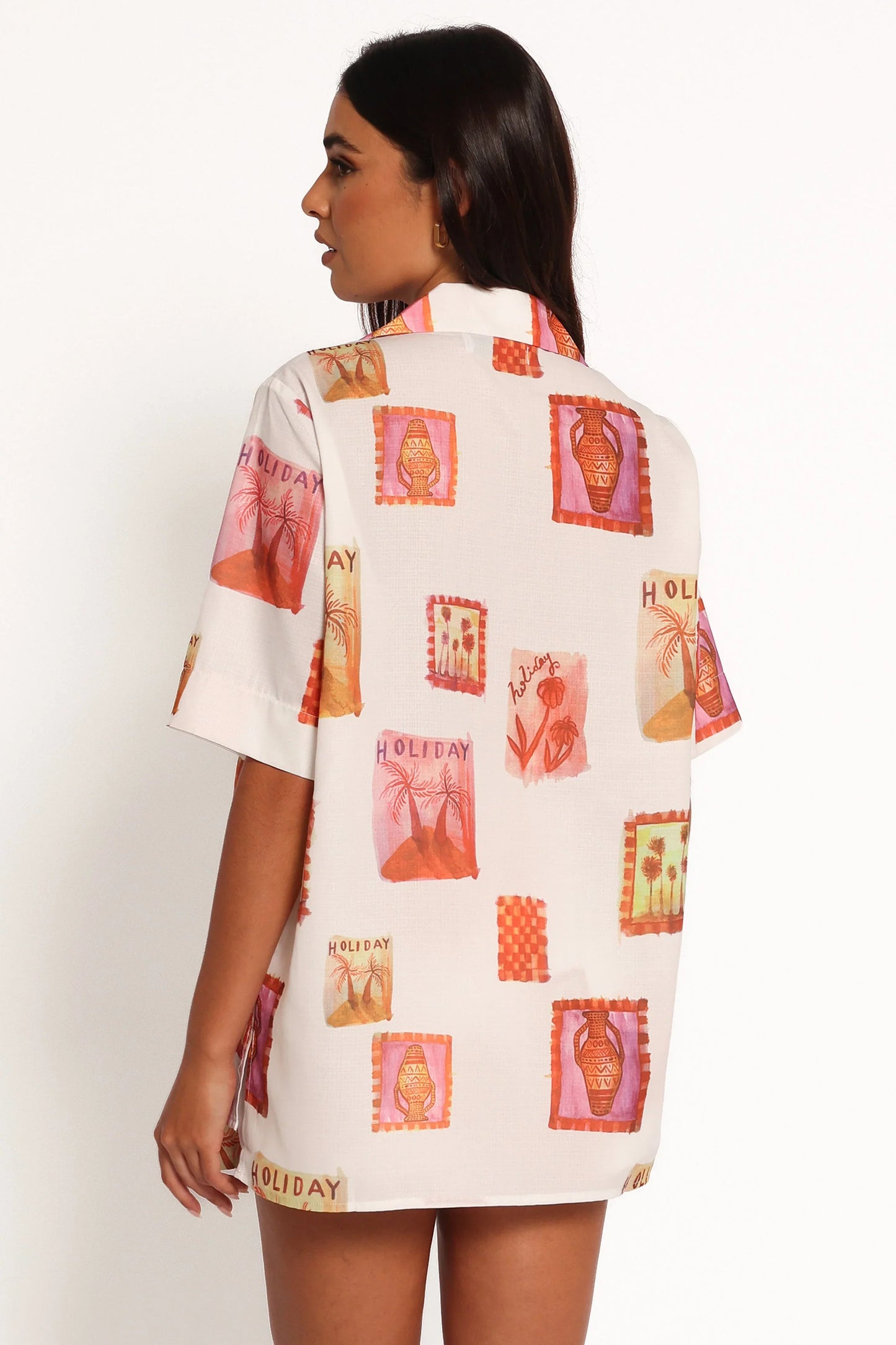 Aaliyah Tie Front Top White Multi