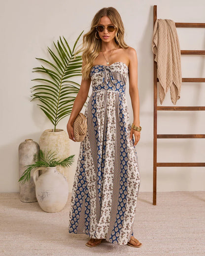 Carmella Strapless Smocked Jumpsuit