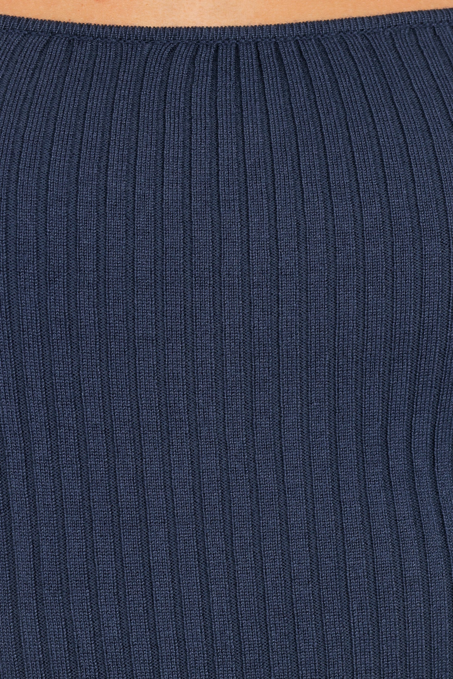 Shani Ribbed Knit Top Dusty Blue