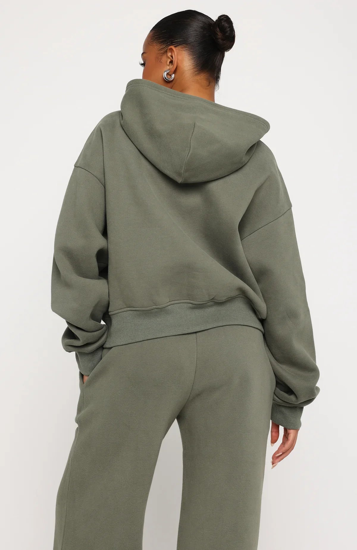 Test Drive Boxy Zip Front Hoodie Khaki