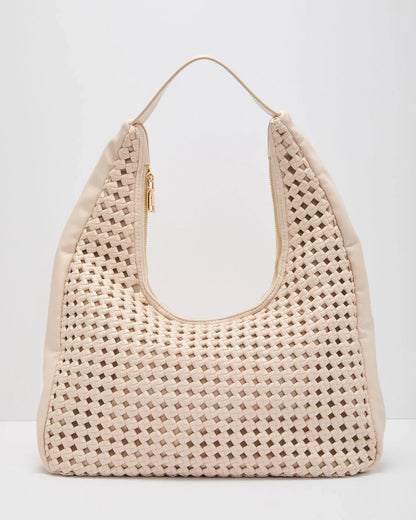 Zarae Woven Vegan Leather Tote Bag