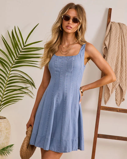 Coasted Ritual Chambray Mini Dress