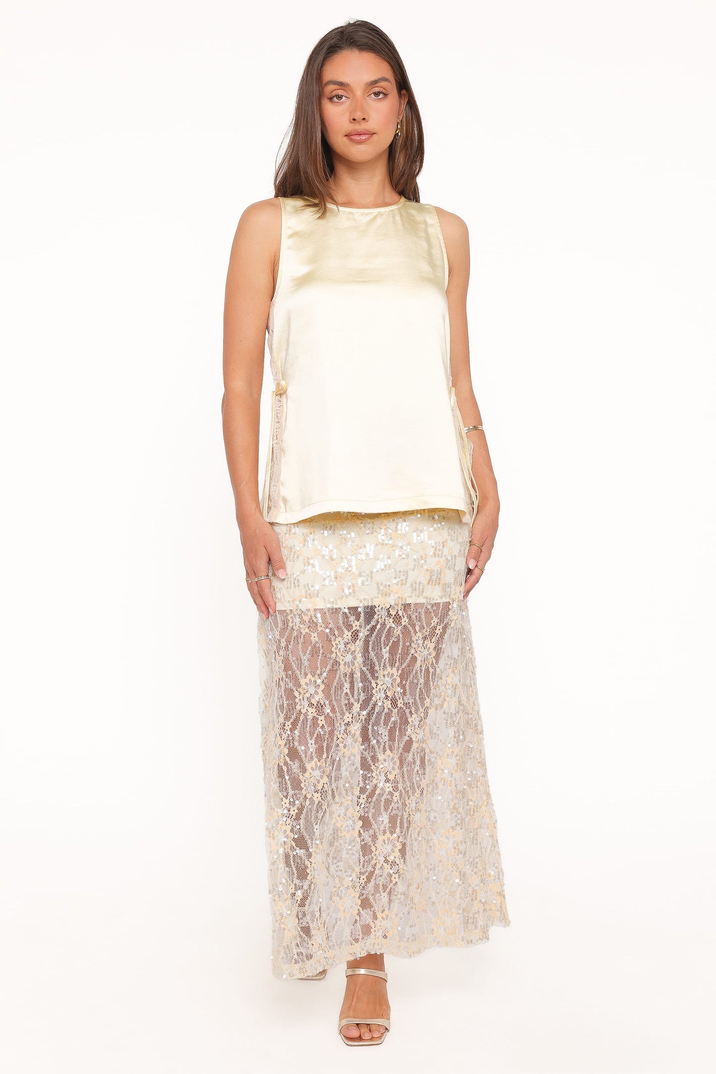 Coleman Side Slit Top Butter Yellow