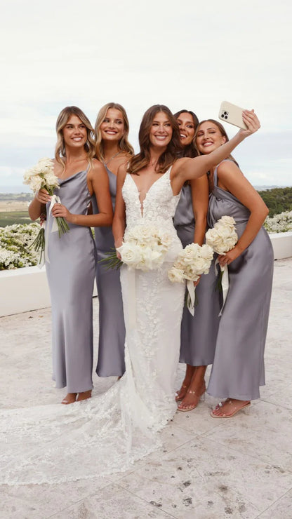 Greta Maxi Dress Steel Blue