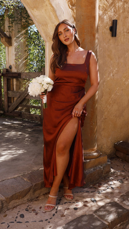 Alaria Maxi Dress Rust