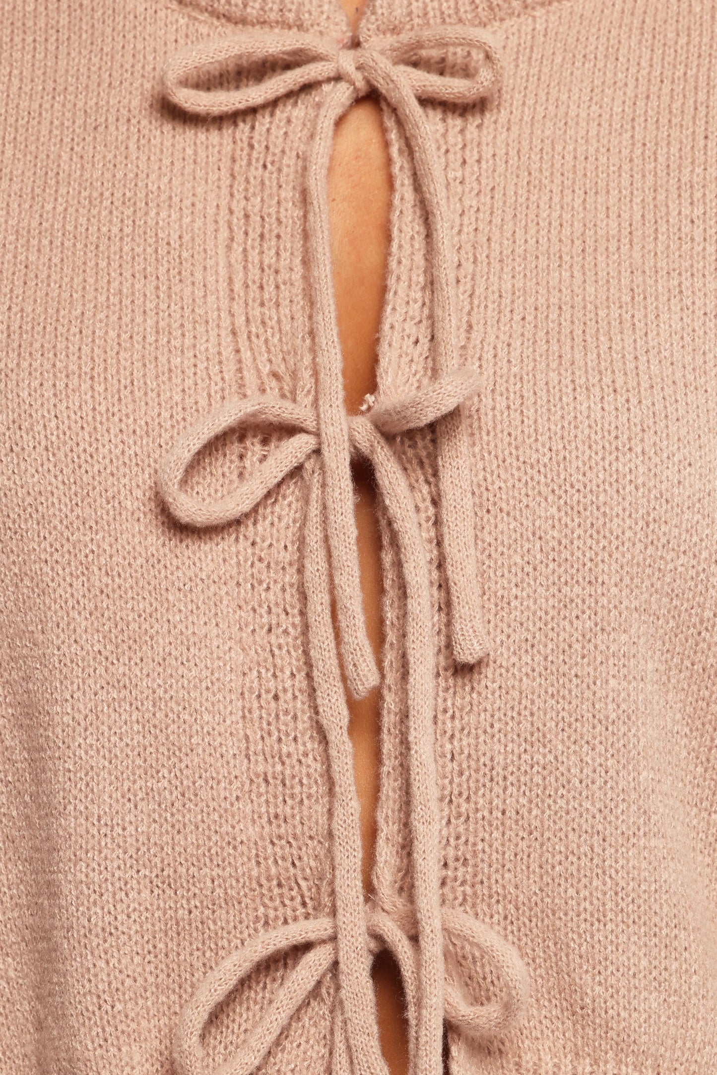 Koskie Tie Knit Top Taupe