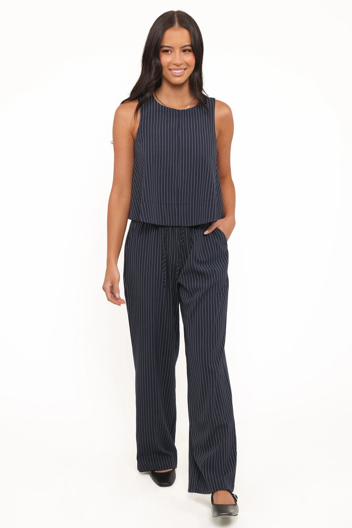 Elijah Pants Navy White Stripe