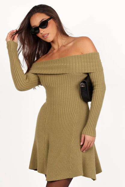 Francisco Long Sleeve Mini Dress Olive
