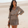 Leopard Print Long Sleeve Mini Dress