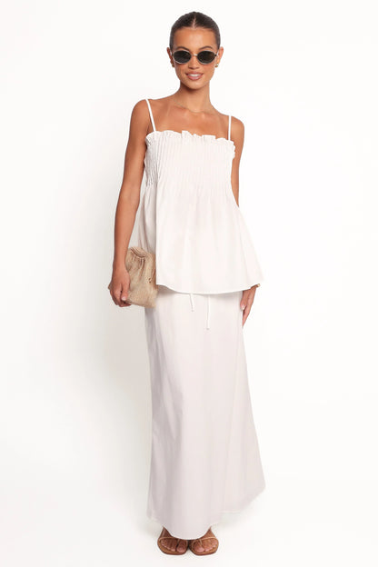 Carson Pleated Top White