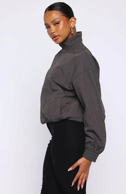 Cool Vibe Funnel Neck Jacket Steel