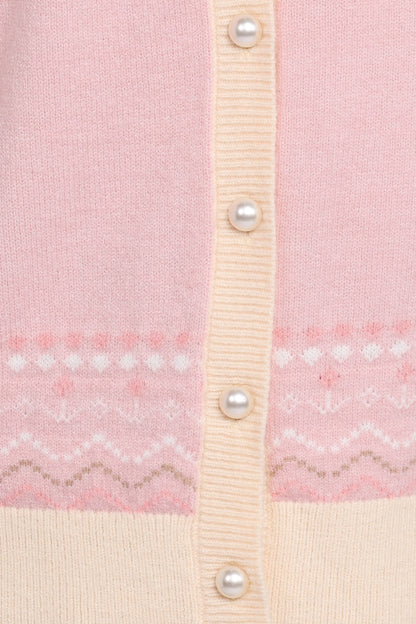 Poppi Fairisle Cardigan Pink