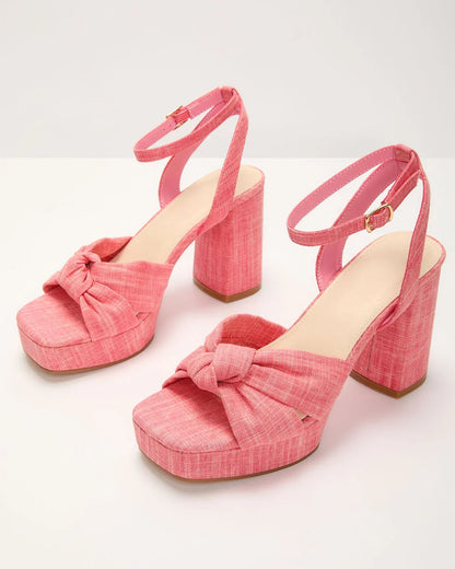 Mikah Twist Knot Platform Heels