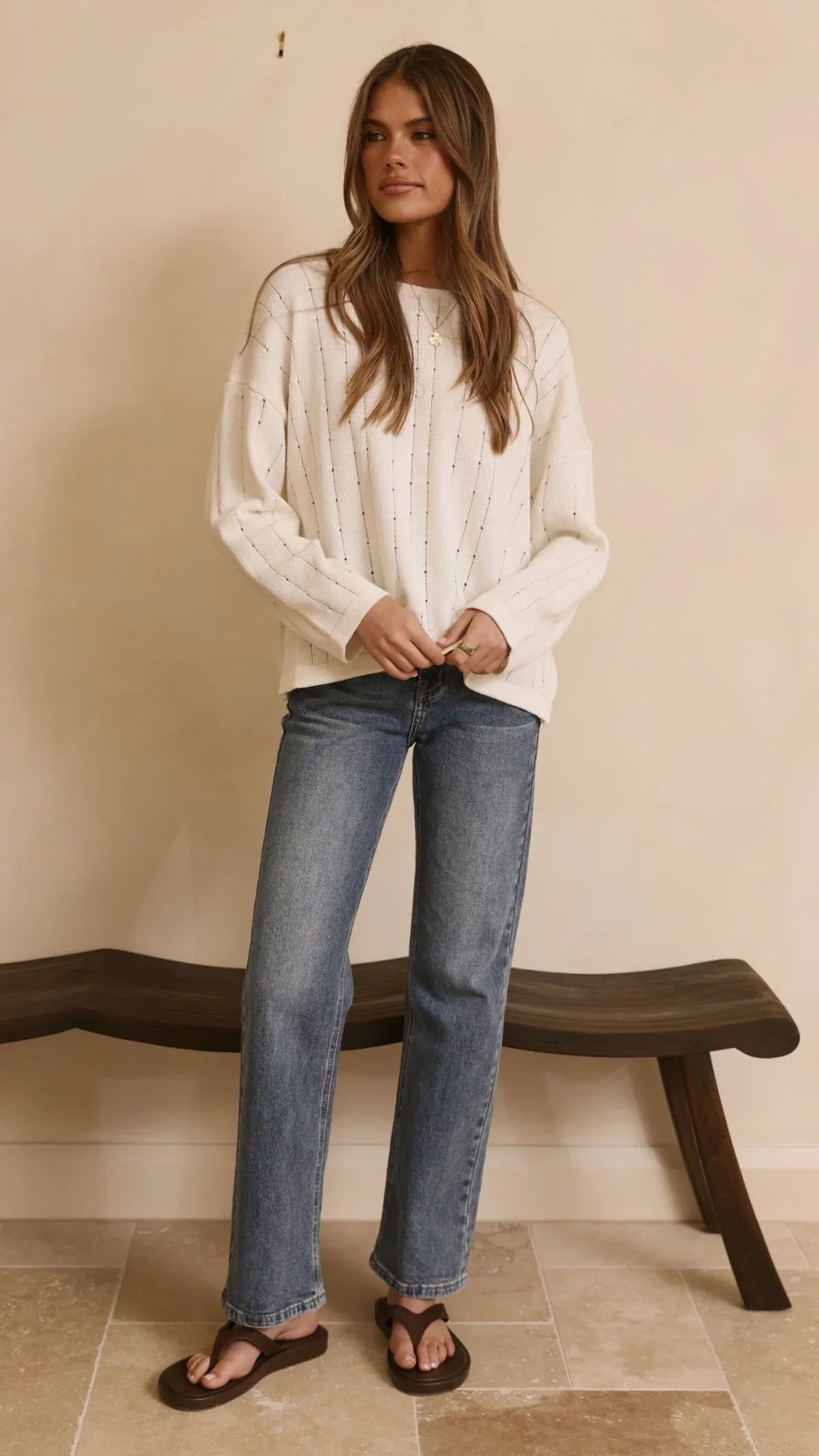 Mia Long Sleeve Top White