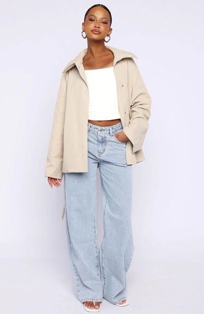 Could Touch Cropped Trench Jacket Sand