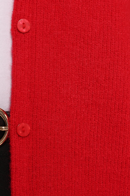 Astor Classic Button Up Cardigan Red