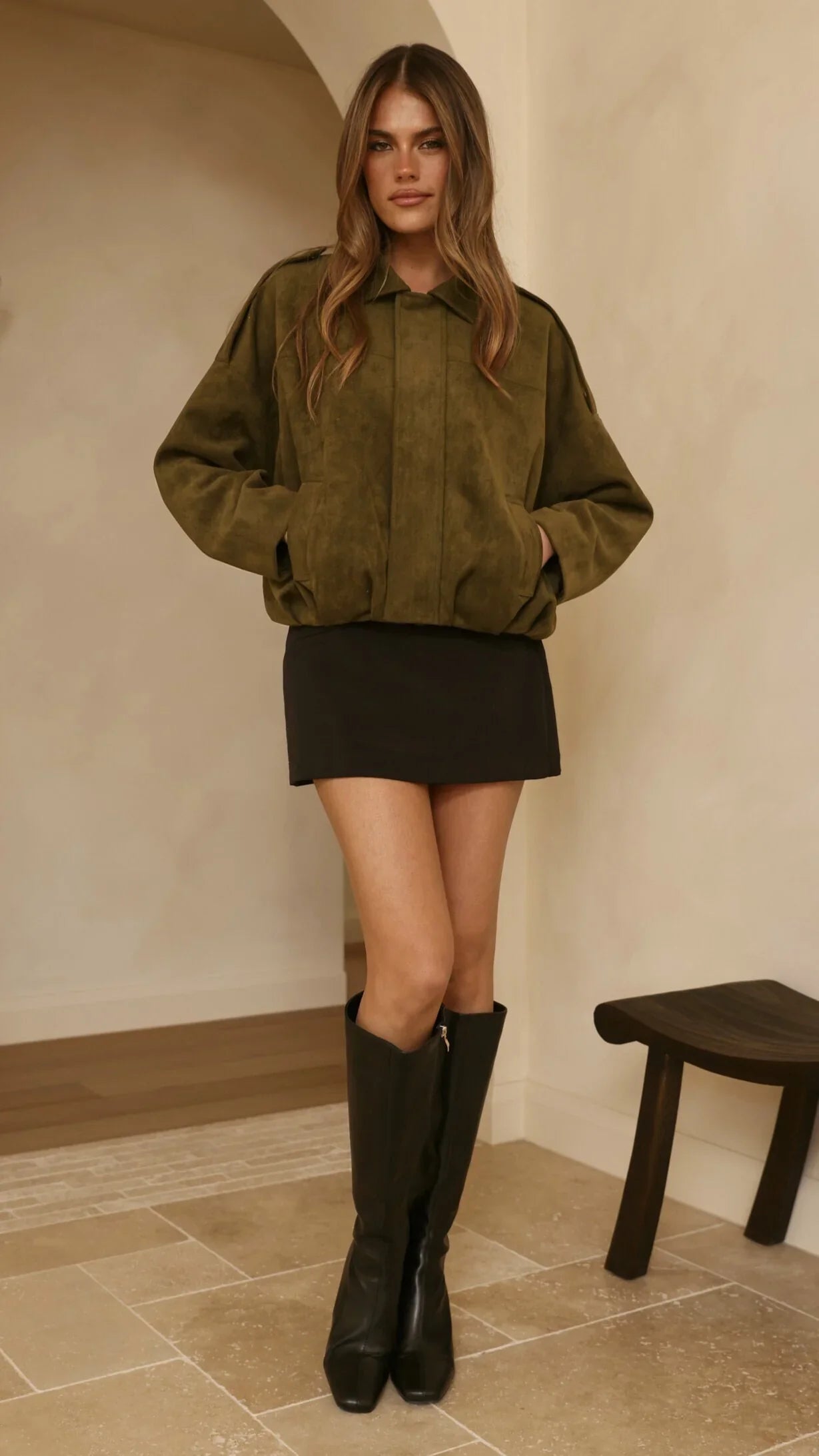Leela Bomber Jacket Khaki