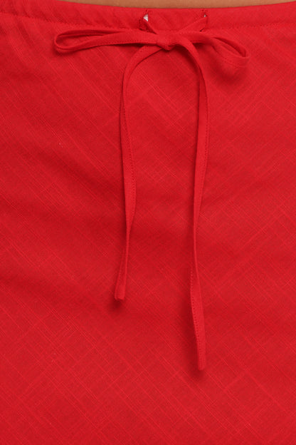 Sonni Linen Mini Skirt Red