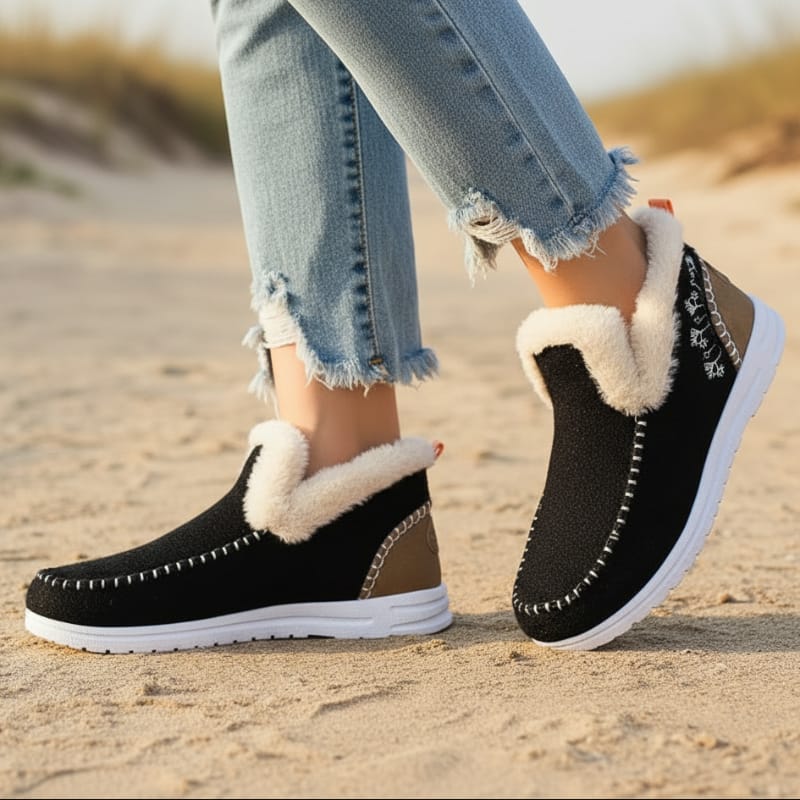 Winter Faux Fur Lined Casual Ankle Boots