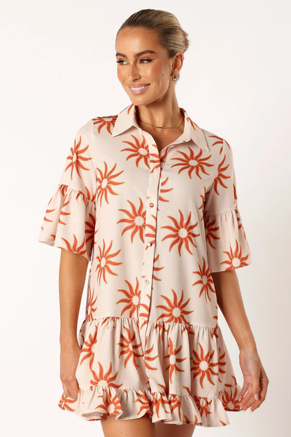Ren Long Sleeve Mini Dress Soleil