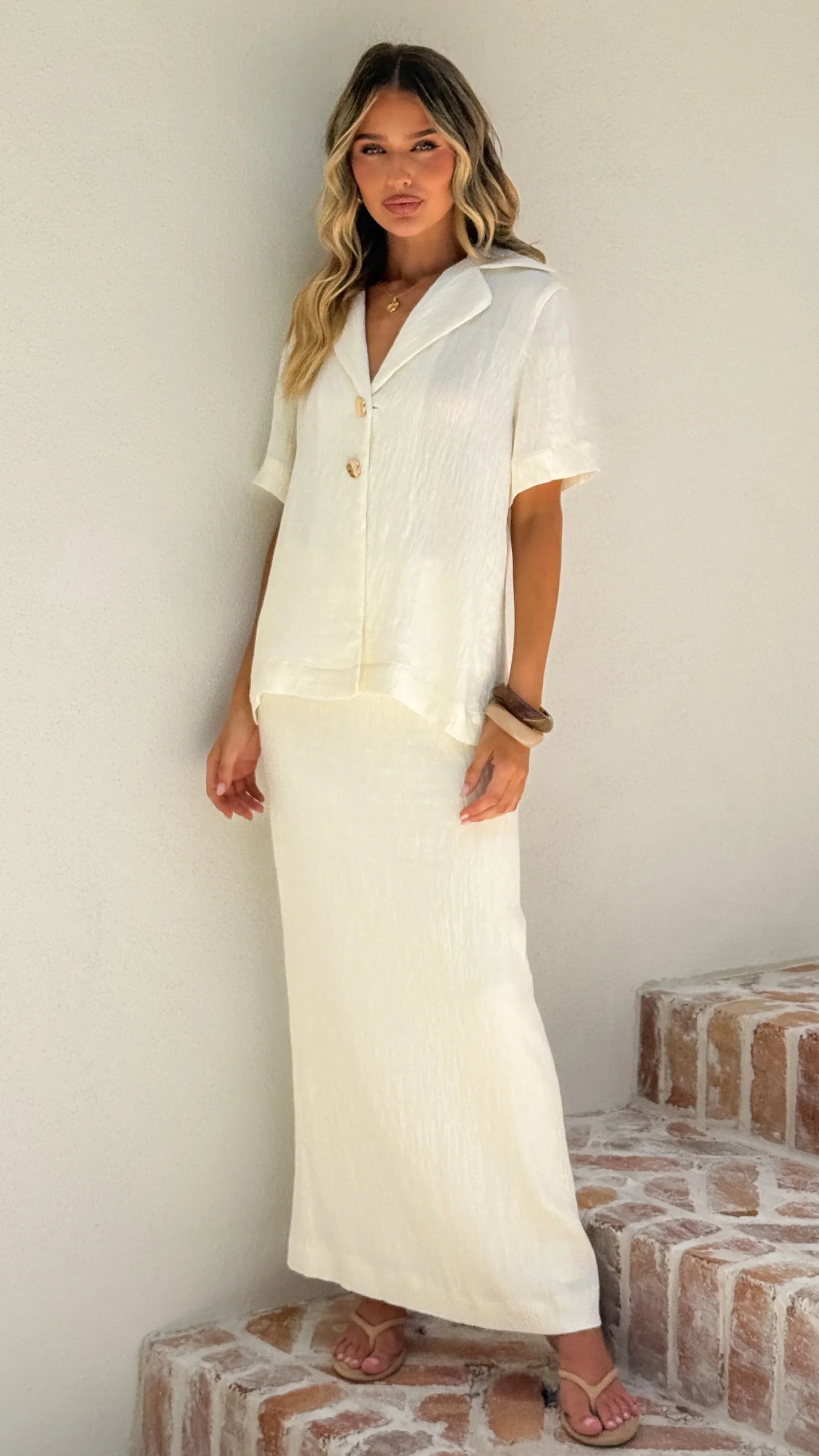 Razi Maxi Skirt Ivory