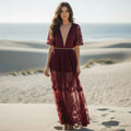 Boho Lace Tulle Maxi Dress
