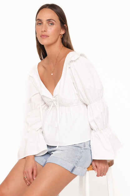 Bairbre Peasant Top White