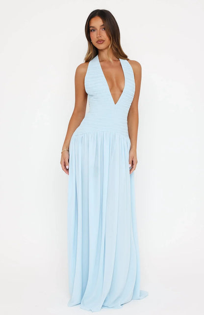 Dancing Dazzle Maxi Dress Baby Blue
