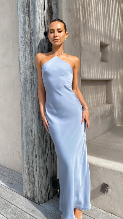 Chiara Maxi Dress Steel Blue