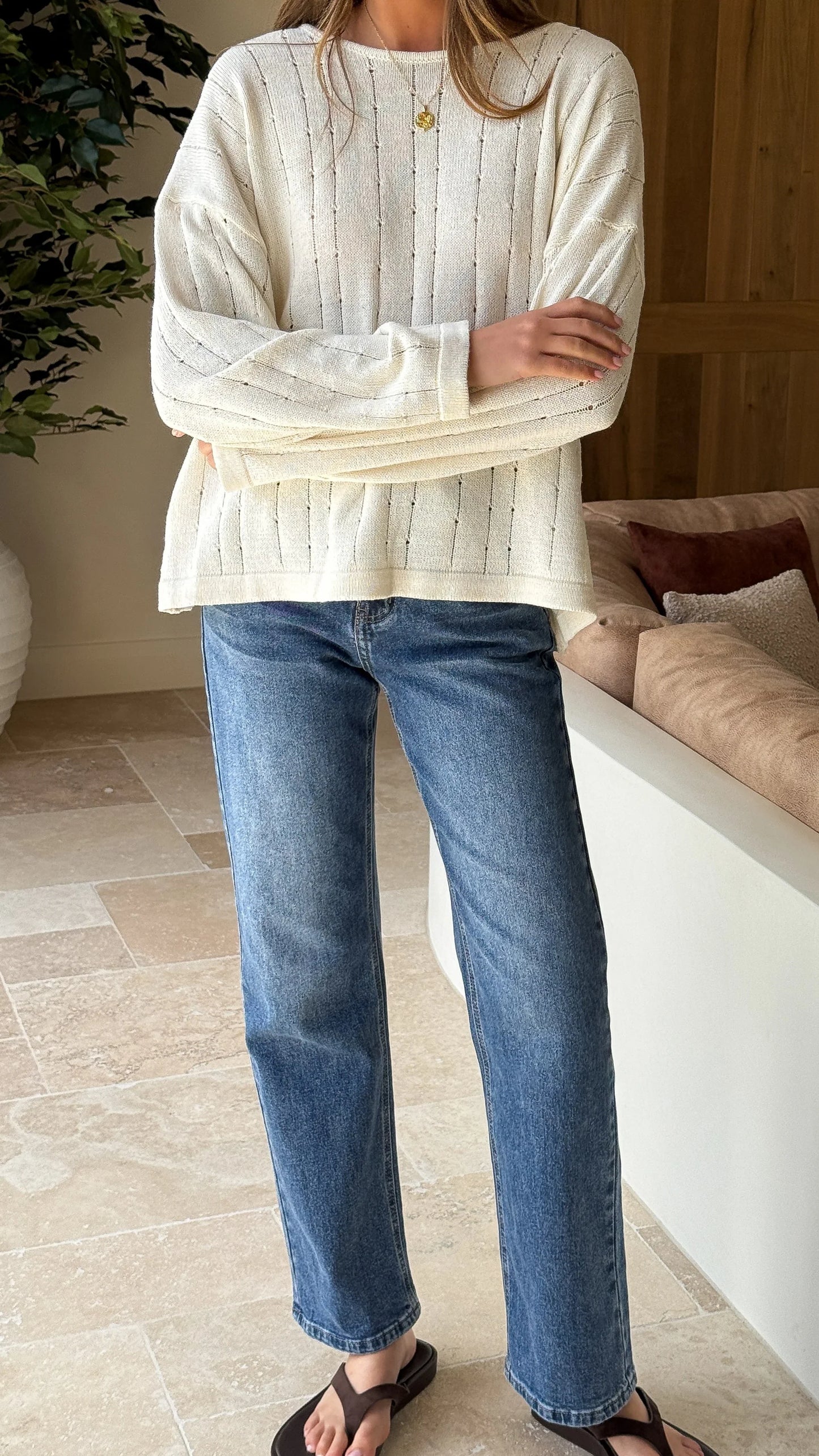 Zana Straight Leg Jeans Mid Blue