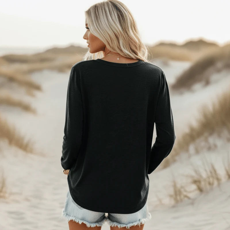 Boho Casual Long Sleeve Shirt with Pocket