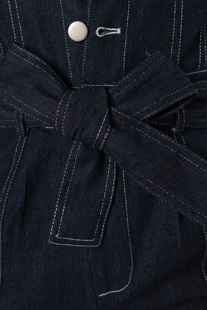 Demi Contrast Stitch Jumpsuit Dark Denim