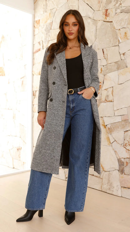 Jayla Longline Coat Grey