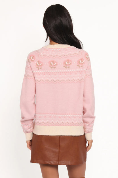 Poppi Fairisle Cardigan Pink