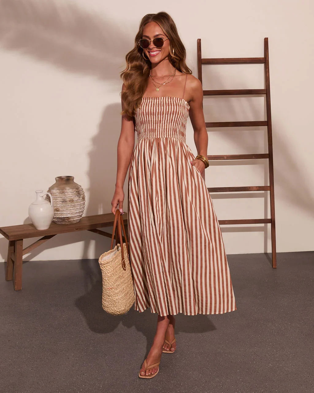Sandbar Social Striped Midi Dress