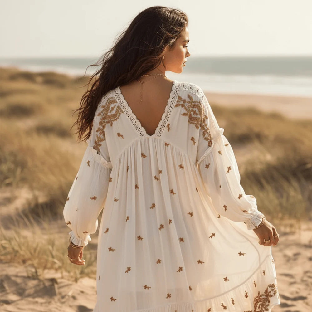 Boho Vintage Midi Dress