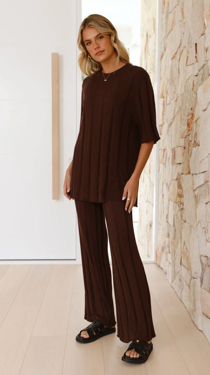 Bayu Knit Top Brown