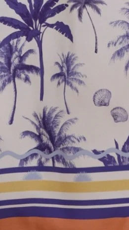 Klyah Maxi Dress Blue Palm